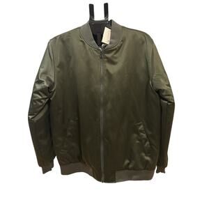 NWT Tri Mountain Olive Green Bomber Jacket Men's size L